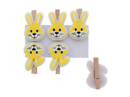 Bunny  Ollie  konijnhoofd speld geel