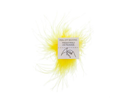 Federbommel mit Aufkleber gelb