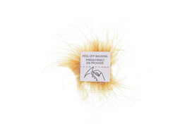 Federbommel mit Aufkleber gold