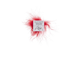 Federbommel mit Aufkleber rot