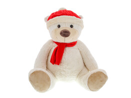 Beer  Teddy  met rode muts en sjaal 60 cm