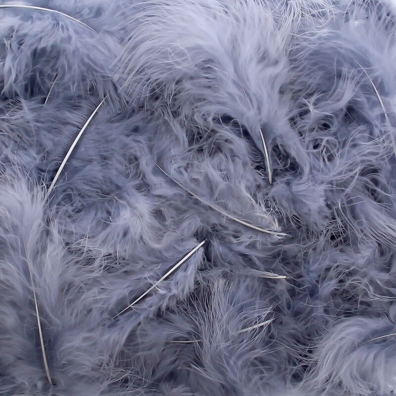 Lot De 65 Plumes Marabout Gris Argenté (5-8cm) - Neuf, Pour Loisirs Créatifs