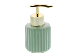 Zeeppomp geribbeld smokey green - blinkend goud 100ml