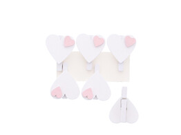  Little heart  pince blanc/rose