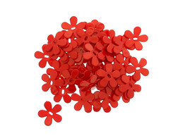 Plastic flower with perforation red