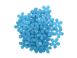 Plastikblume mit Perforation Turkis