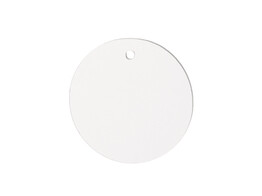 Plexi label round 4cm with hole