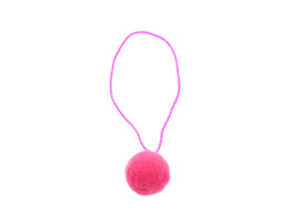 Pendentif pompon fuchsia