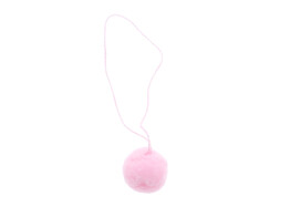 Pendentif pompon rose claire