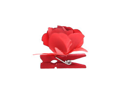 Rose sur pince rouge