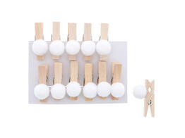 Pompon sur pince 1 3cm blanc