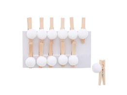 Pompon sur pince 1 8cm blanc