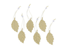 Elm leaf glitter hanger gold