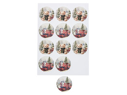 Sticker 6 35 cm Christmas  Winter Scene 