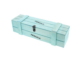  Fragile  coffre 1 bouteille turquoise