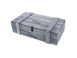  Fragile  kist 2 flessen grijs