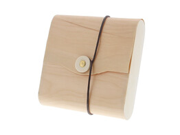 Wooden box flat leathercord LM