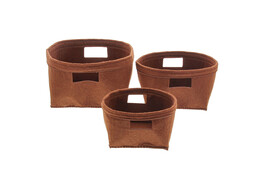 Panier en feutre marron S/3
