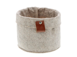Panier en feutre beige dia. 13cm