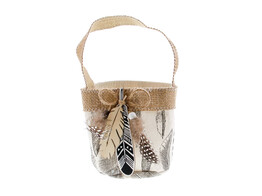  Black feather  panier avec anse medium