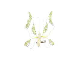 Papillon perles pince jaune