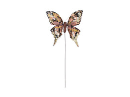 Papillon paillette 2 sur tige cuivre