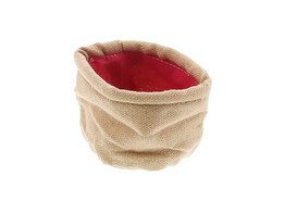 Sachet en jute avec doublure fuchsia PM