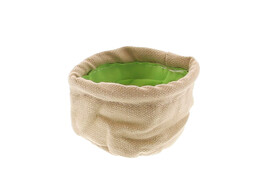 Sachet en jute avec doublure vert PM