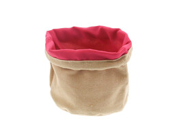 Sachet en jute avec doublure fuchsia medium