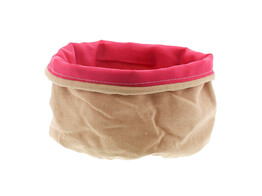 Sachet en jute avec doublure fuchsia GM