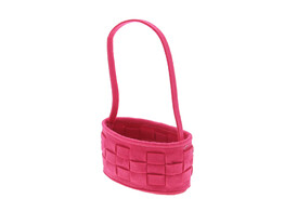  Loom  felt basket oval with handle fuchia