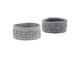  Loom  basket in felt diameter 15cm grey