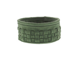  Loom  basket in felt diameter 15cm smokey green