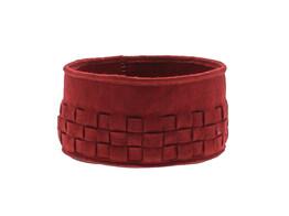  Loom  basket in felt diameter 20cm burgundy