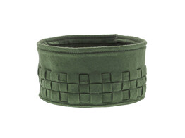  Loom  basket in felt diameter 20cm smokey green