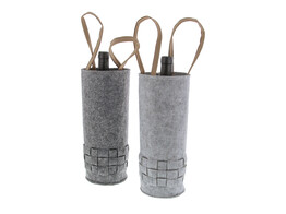  Loom  porte-bouteille de vin avec 2 poignees gris