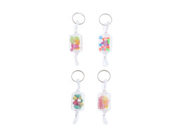 Plexi candy with beads keyring