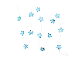 Geslepen bloem guirlande turquoise