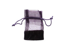 Sachet velours/voile 10x7cm mauve