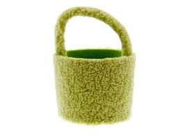  Curly plush  panier avec anse vert