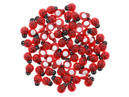 Coccinelle autocollant rouge