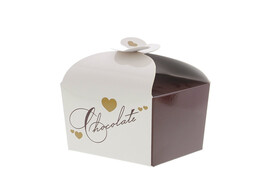 Doos vlindersluiting 500 gr.  Hearts  chocolate