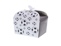 Doos vlindersluiting 250 gr.  Black   white  voetbal