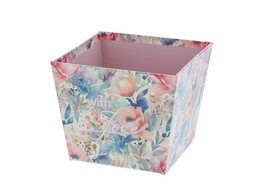  Flowery  with love bakje vierkant