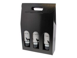 3 bottle box  Pelle  black