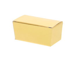 Ballotin 2 chocolates gold shiny
