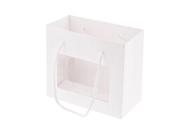 Shopper mit PLA Fenster  Fibra  16 x 8 x 14 cm Wei 