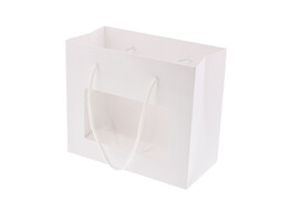 Shopper mit PLA Fenster  Fibra  19 5 x 9 5 x 17 cm Wei 