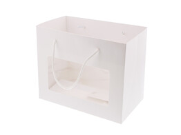 Shopper mit PLA Fenster  Fibra  24 x 14 x 19 5 cm Wei 