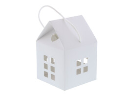 Huis  Fibra  H   18 cm met koord wit